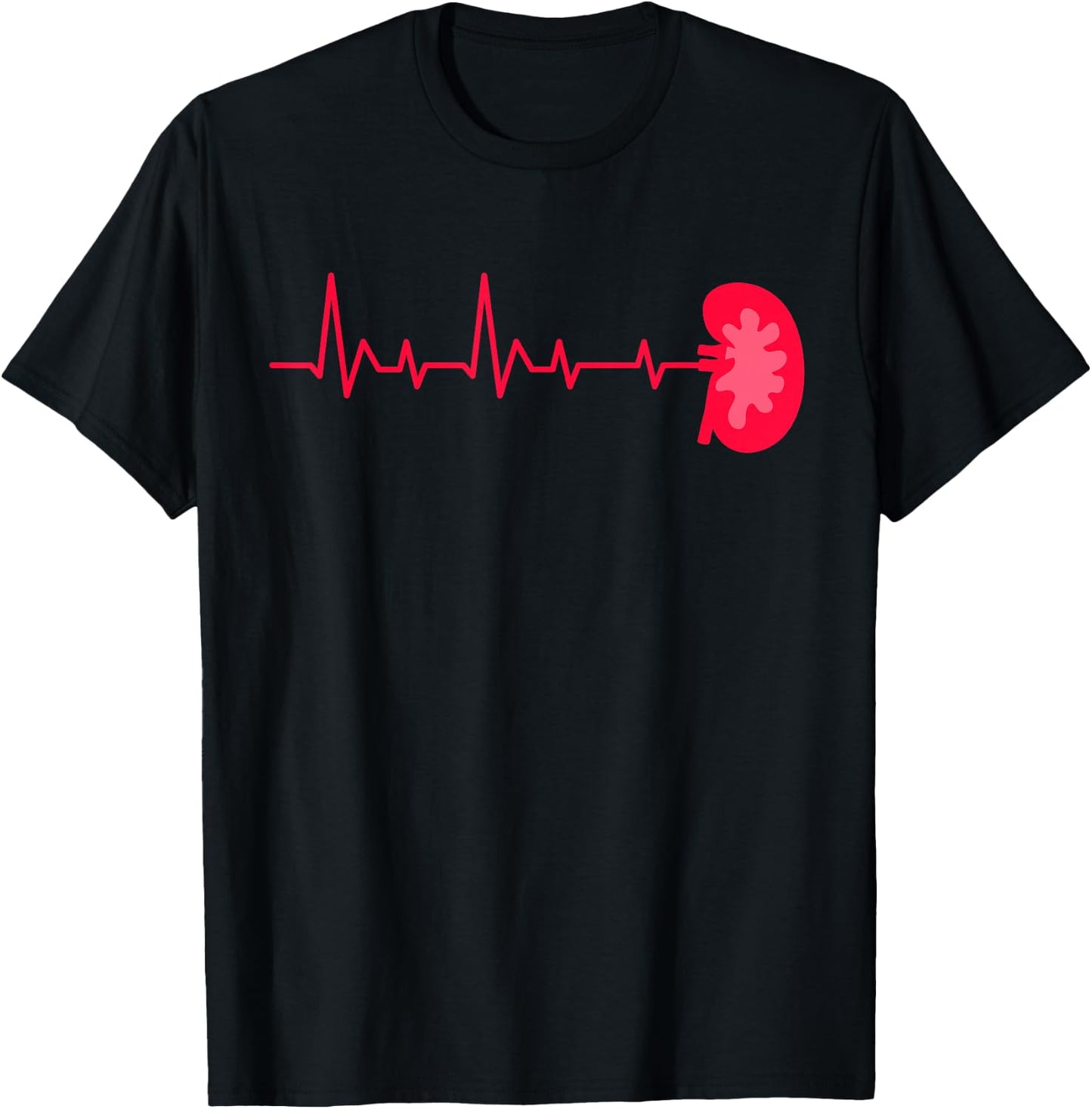 Kidney Donor - EKG Heartbeat Kidney Disease Awareness T-Shirt - T-Shirt | Black