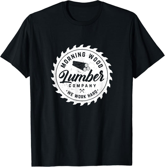 Retro Morning Lumber Company Camping Woodman T-Shirt - T-Shirt | Black