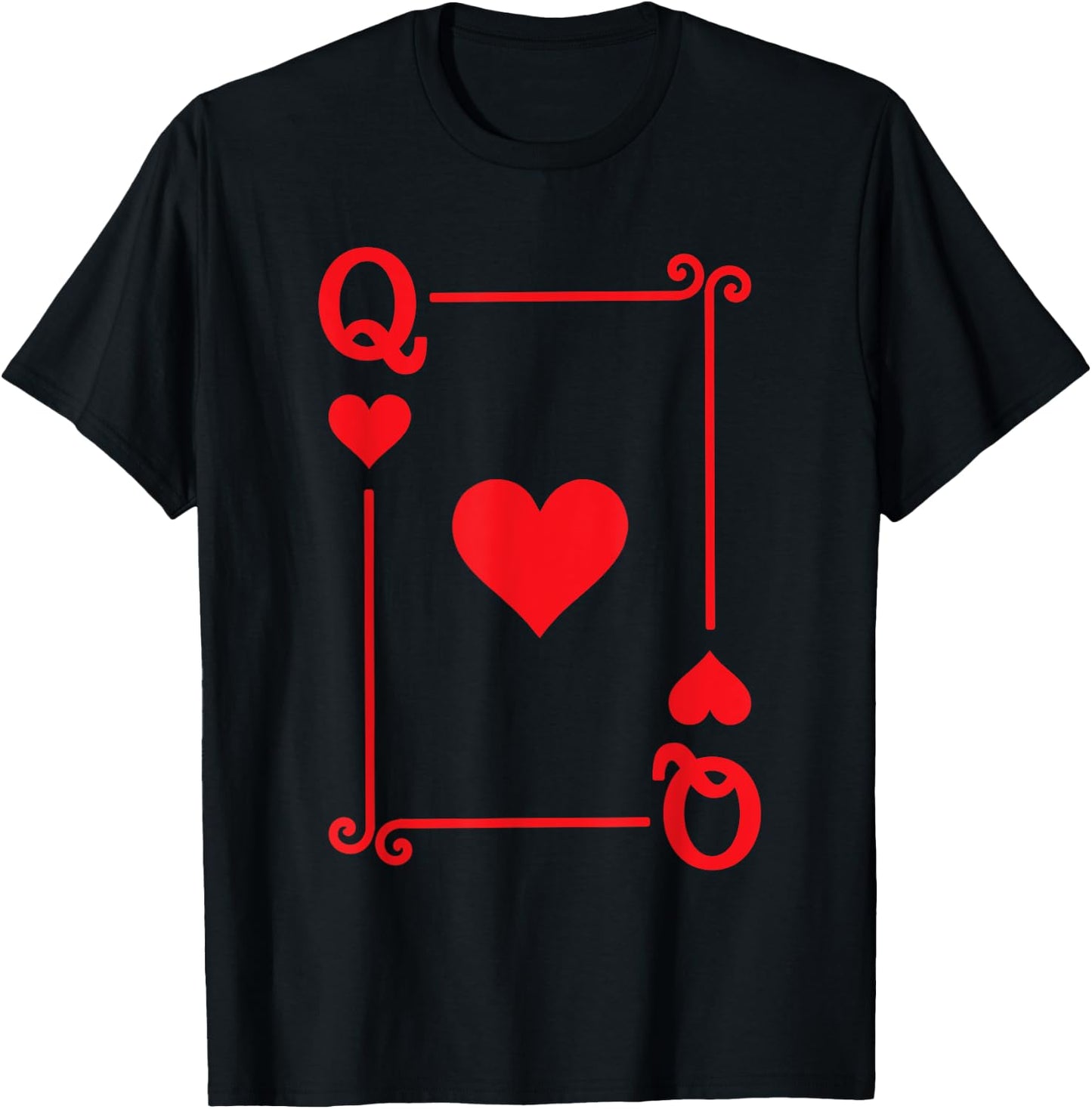 Playing Cards Costume - Queen Hearts Card - Queen Card T-Shirt - T-Shirt | Black