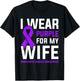 I Wear Purple For My Wife Pancreatic Cancer Awareness T-Shirt - T-Shirt | Black