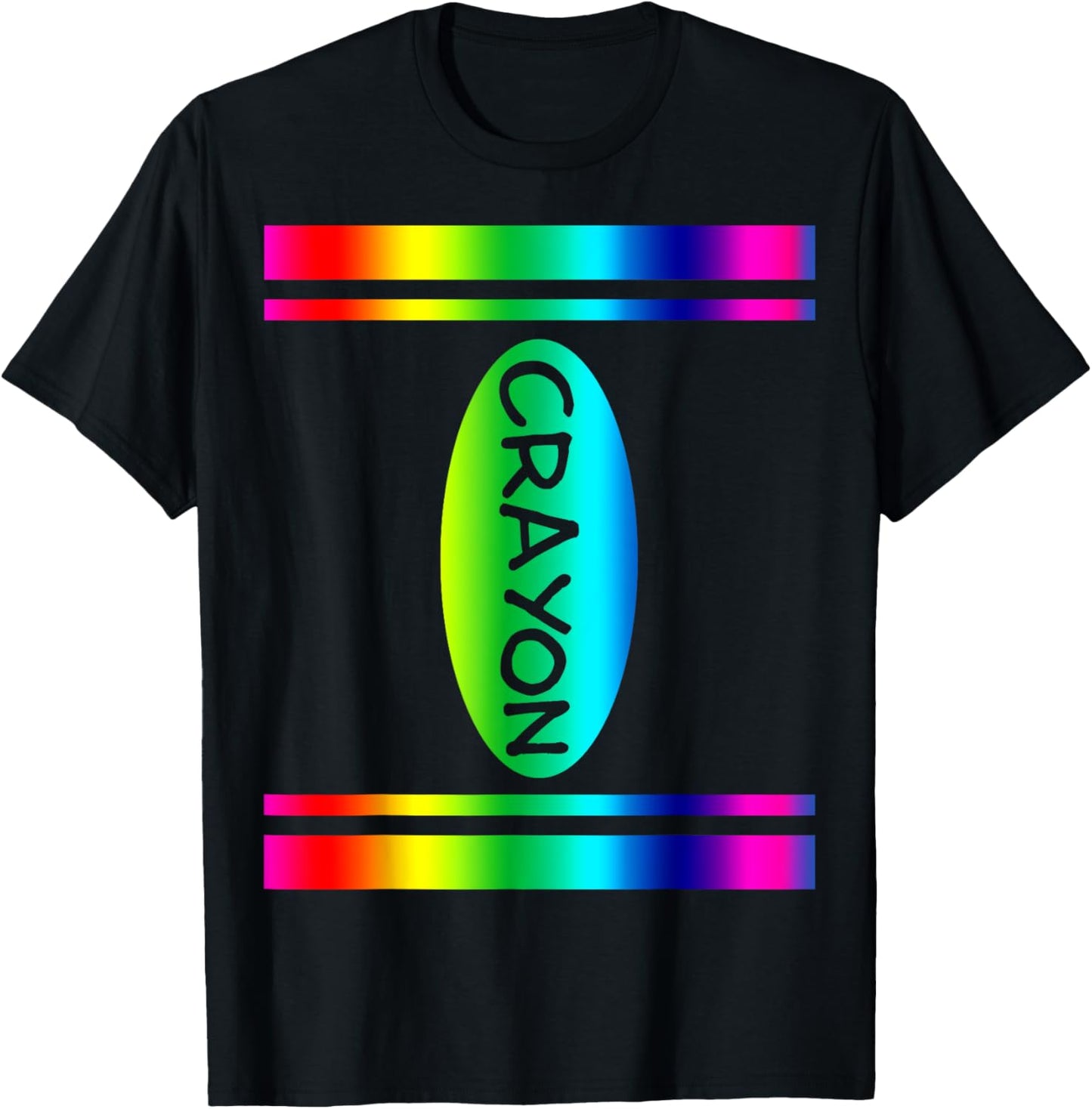 Crayon Rainbow Colours Simple Costume Carnival Halloween T-Shirt - T-Shirt | Black