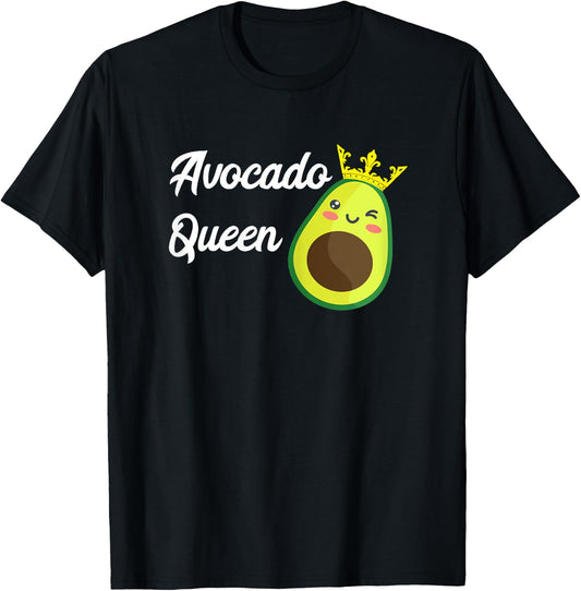 Avocado Queen Funny Avocado Fruit Lover Guacamole Food T-Shirt - T-Shirt | Black
