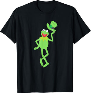 Disney Muppets Kermit the Frog with Top Hat St Patrick's Day T-Shirt - T-Shirt | Black
