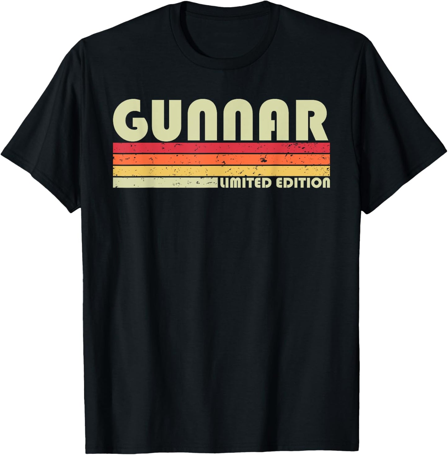 GUNNAR Gift Name Personalized Funny Retro Vintage Birthday T-Shirt - T-Shirt | Black