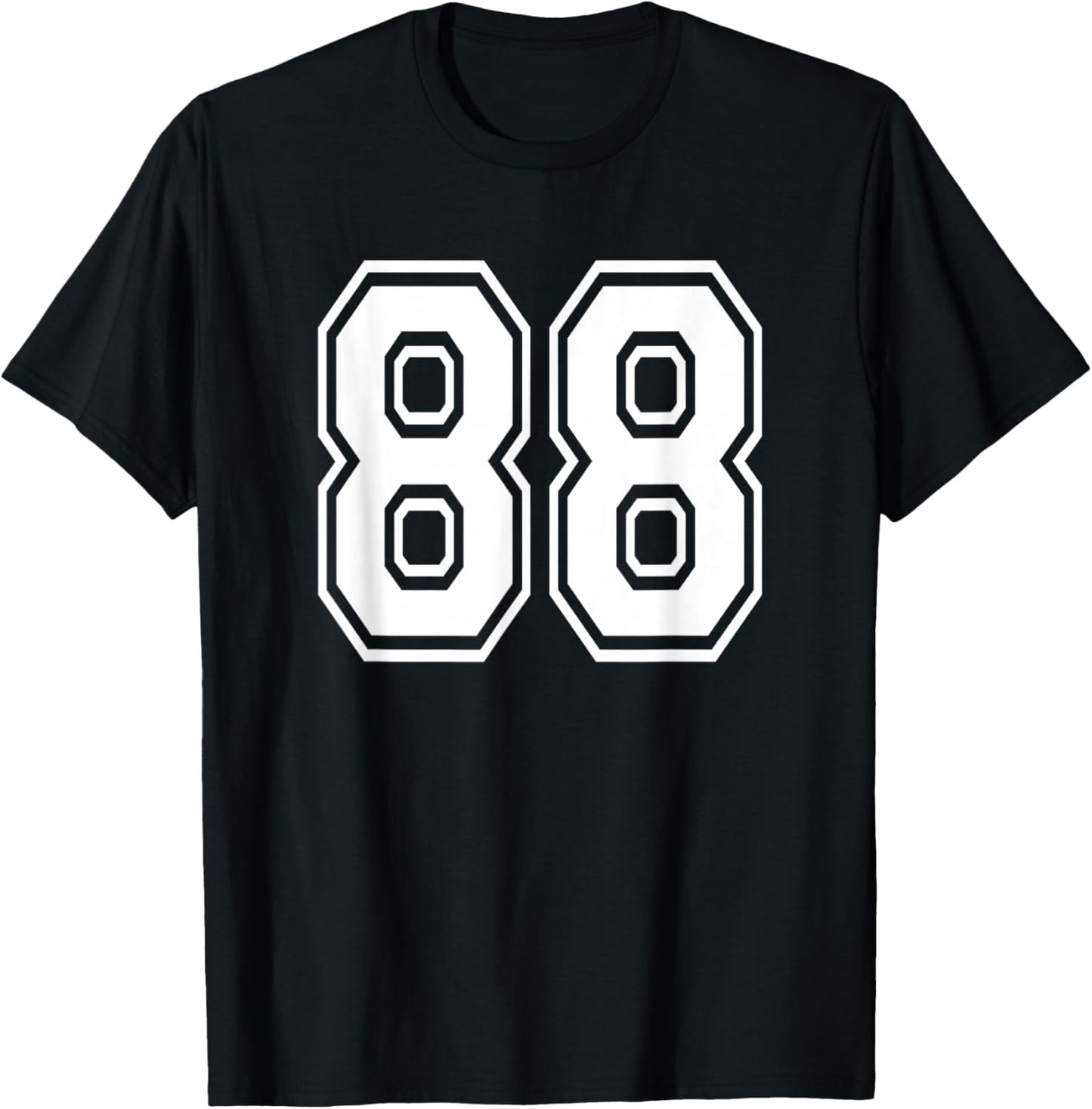 Number 88 Numbered Uniform Sports Jersey Team 88th Birthday T-Shirt - T-Shirt | Black