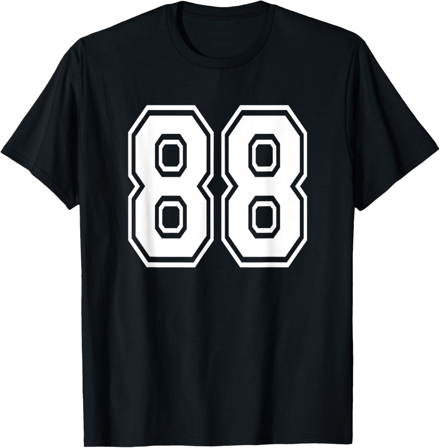 Number 88 Numbered Uniform Sports Jersey Team 88th Birthday T-Shirt - T-Shirt | Black