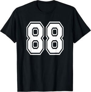Number 88 Numbered Uniform Sports Jersey Team 88th Birthday T-Shirt - T-Shirt | Black