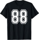 Number 88 Numbered Uniform Sports Jersey Team 88th Birthday T-Shirt - T-Shirt | Black