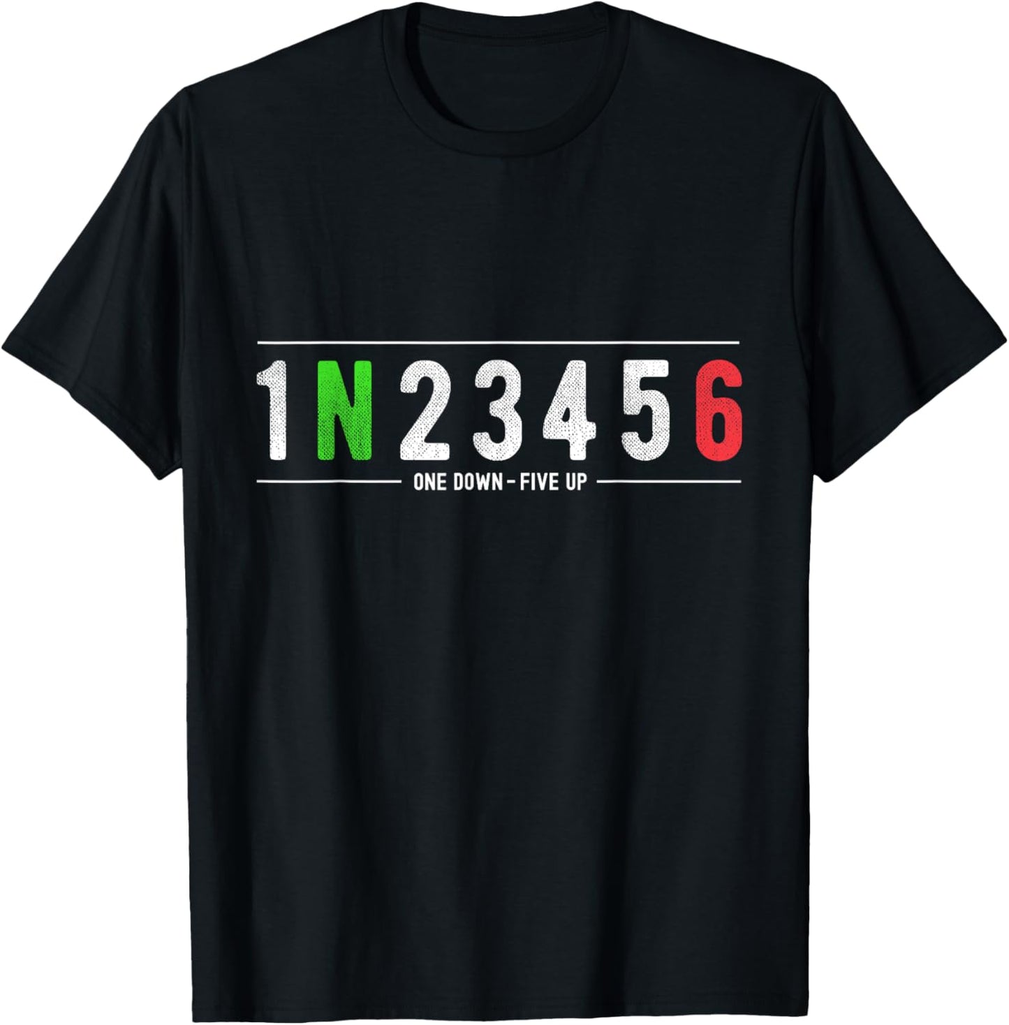 1N23456 Motorcycle Shift Biker Funny Motorcycle Biker T-Shirt - T-Shirt | Black