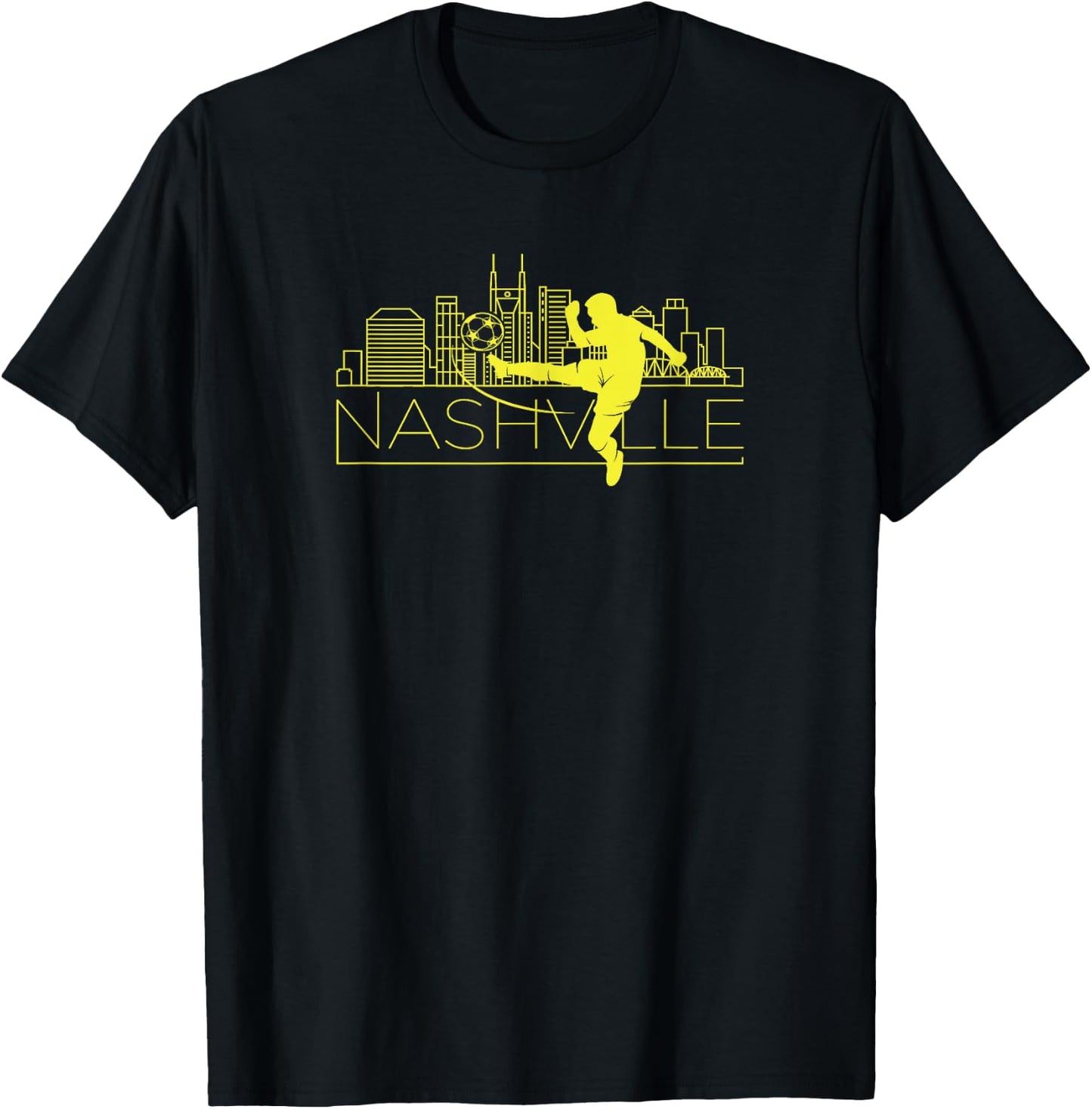 Cheek Creations Nashville Soccer City MLS , Men's Blue Short Sleeve Classic Fit , Small T-Shirt - T-Shirt | Black