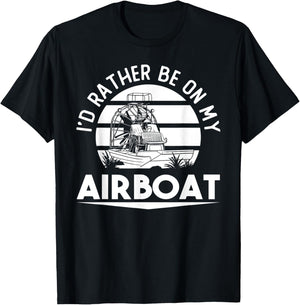 Airboat Fanboat Rc Hydroplane Racing Swamp Boat Riding T-Shirt - T-Shirt | Black