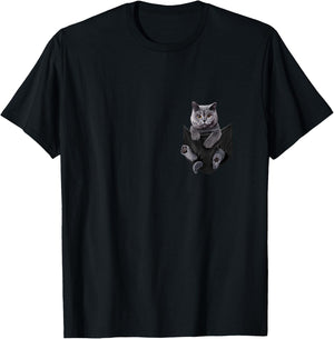 Cat Lover Gifts British Shorthair In Bag T-Shirt - T-Shirt | Black
