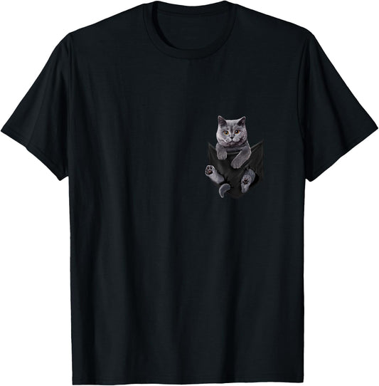 Cat Lover Gifts British Shorthair In Bag T-Shirt - T-Shirt | Black