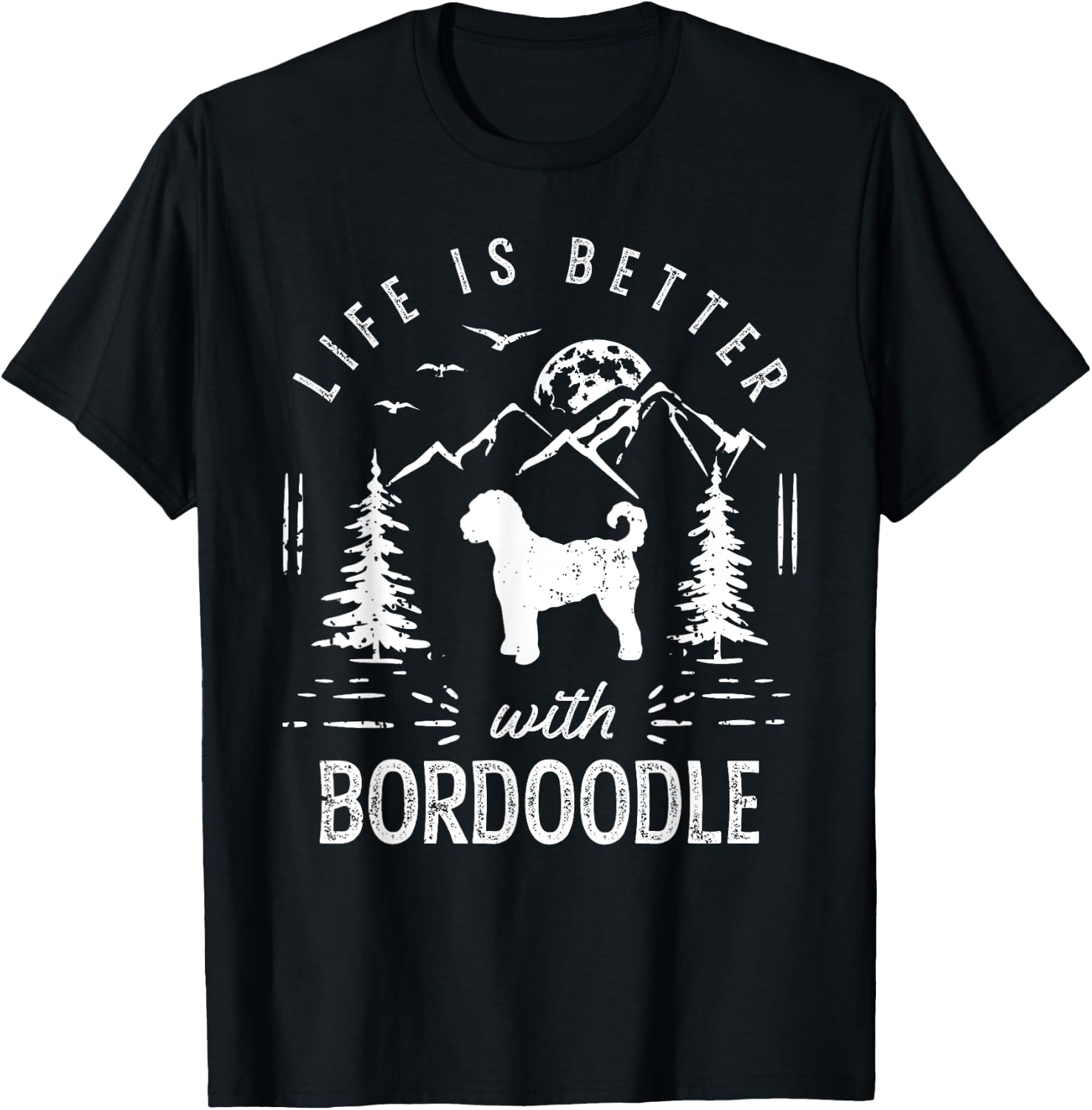 Bordoodle Life Better Mom Dad Dog T-Shirt - T-Shirt | Black