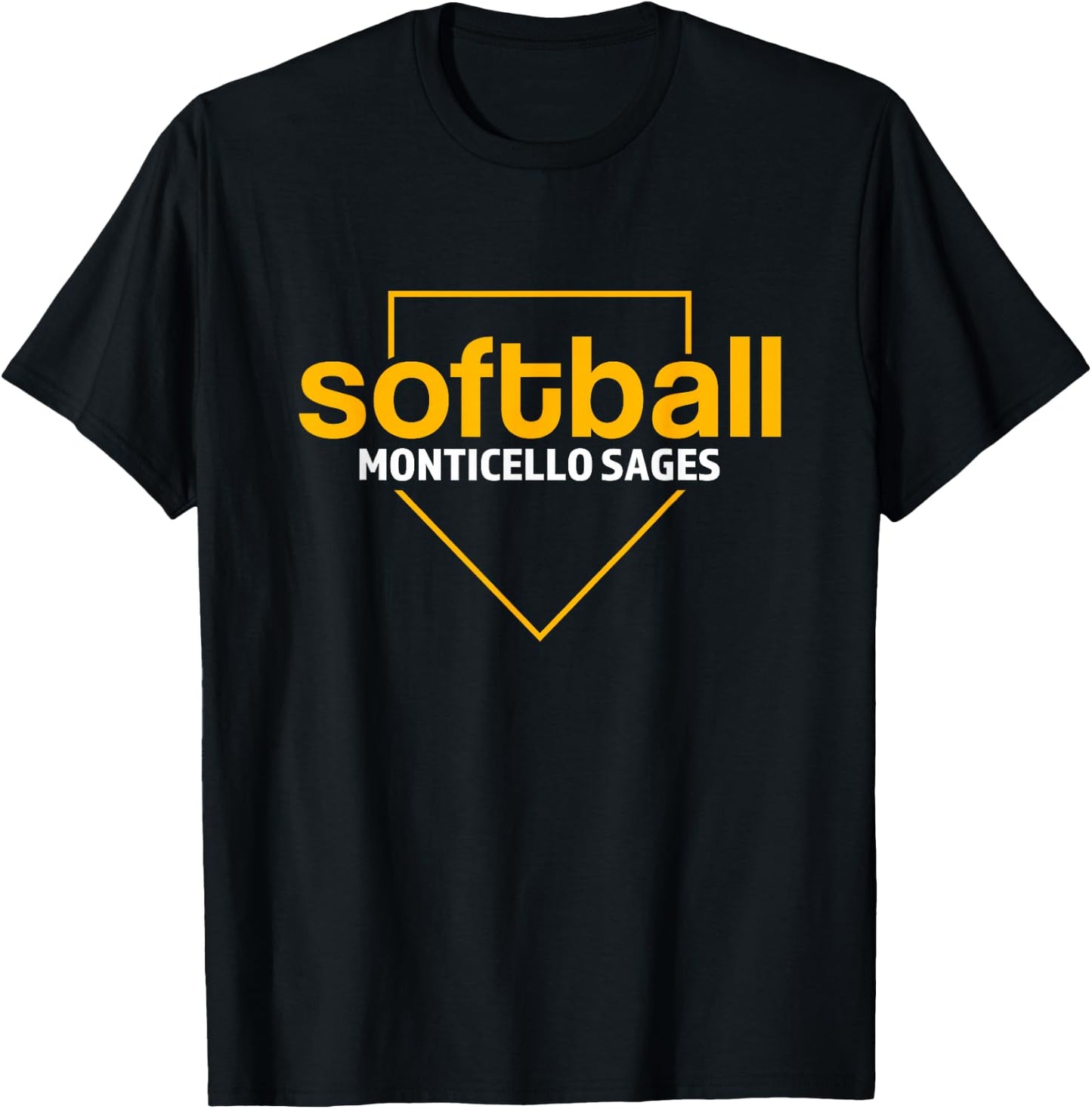Monticello Sages Softball Home Plate T-Shirt - T-Shirt | Black