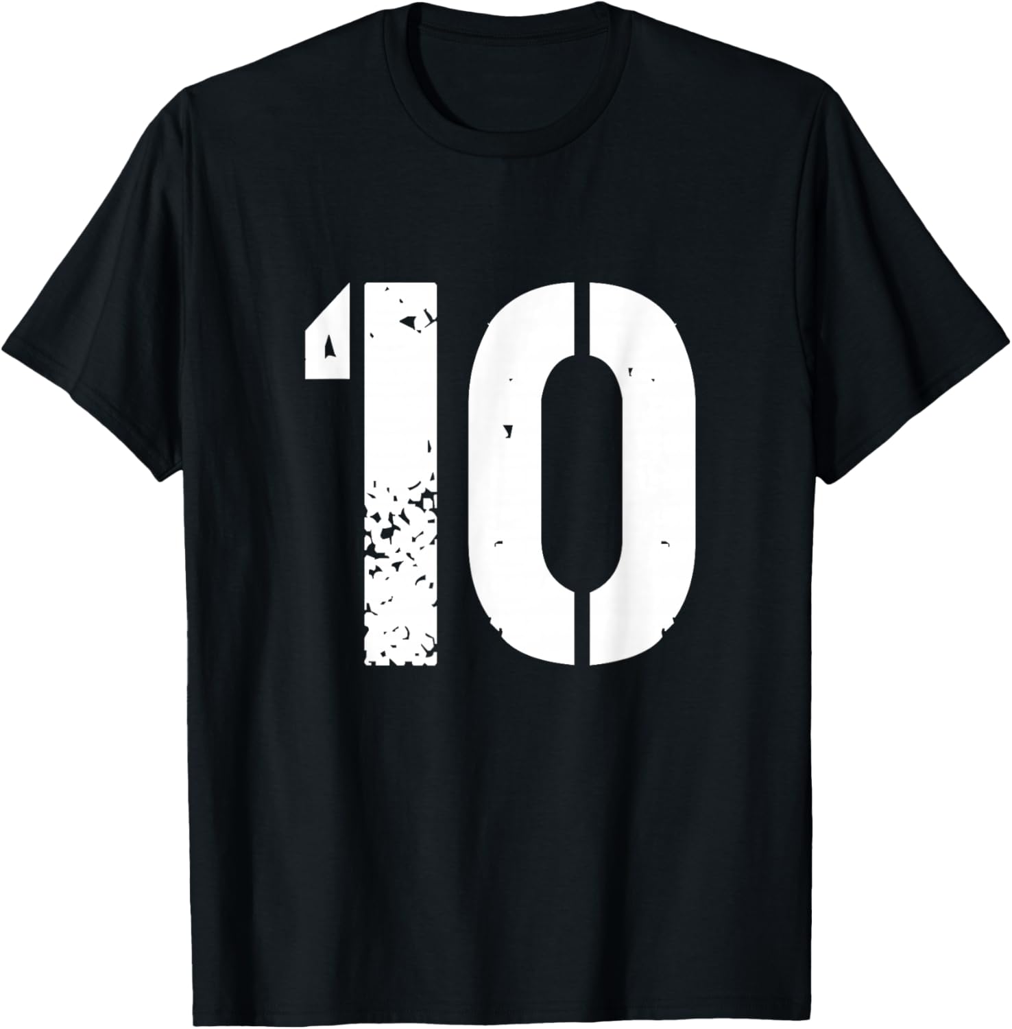 Uniform Numbered Jersey Designs for Sports Fans - Number 10 Varsity Team - 10th Birthday & Ten Years Old T-Shirt - T-Shirt | Black