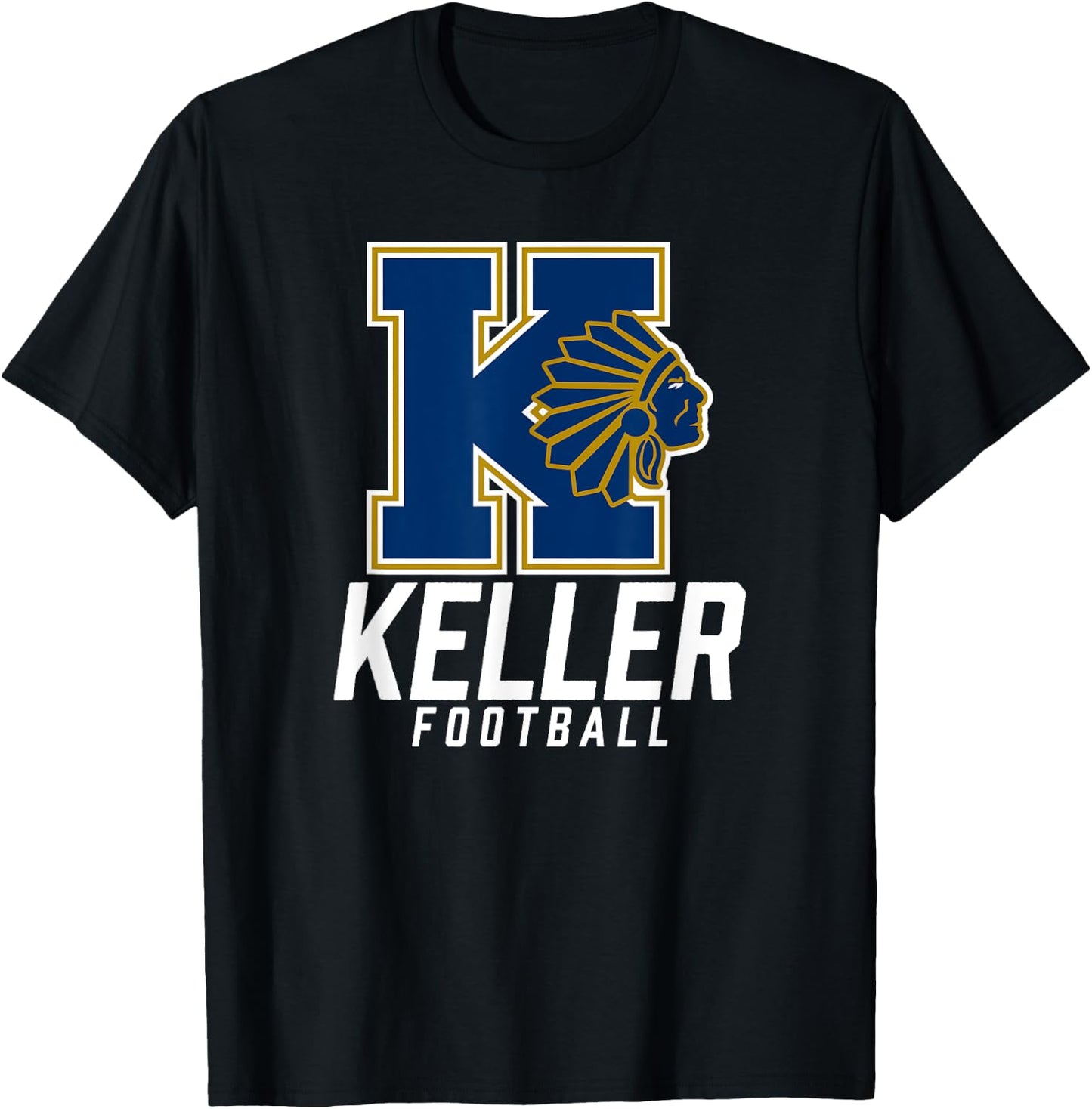 Keller Indians Logo Football Team HS T-Shirt - T-Shirt | Black