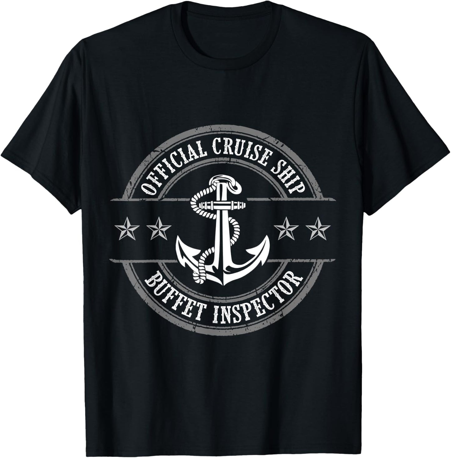 Funny Official Cruise Ship Buffet Inspector Men and Women T-Shirt - T-Shirt | Black