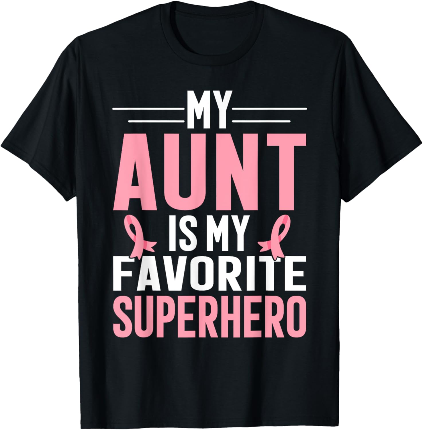 My Auntie Breast Cancer Awareness Design For Aunt Support T-Shirt - T-Shirt | Black