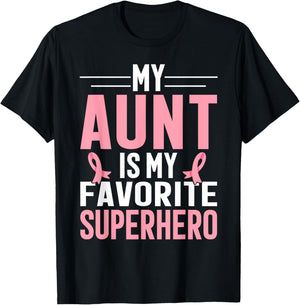 My Auntie Breast Cancer Awareness Design For Aunt Support T-Shirt - T-Shirt | Black