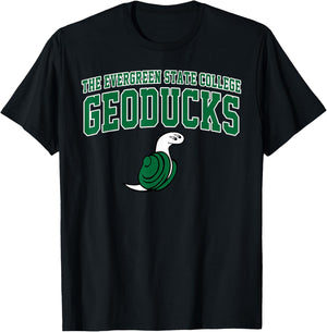 Evergreen State College Geoducks Arch Vintage Sports Design T-Shirt - T-Shirt | Black
