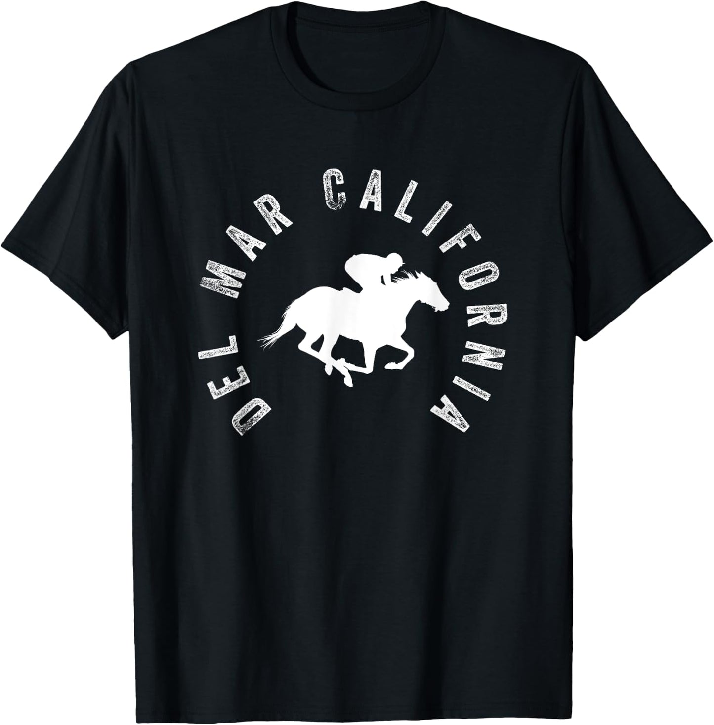Del Mar California Del Mar California Horse Racing Black -Adults Small Classic Fit Short Sleeve Horse Racing Enthusiasts, Men, Women T-Shirt - T-Shirt | Black