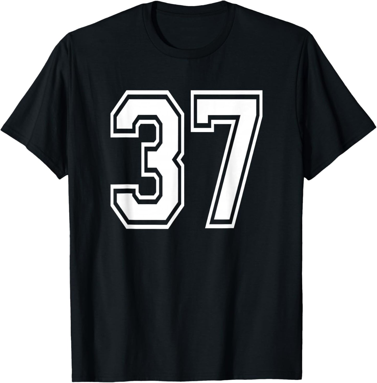 Number 37 Birthday Gift Sports Player Team Numbered Jersey T-Shirt - T-Shirt | Black