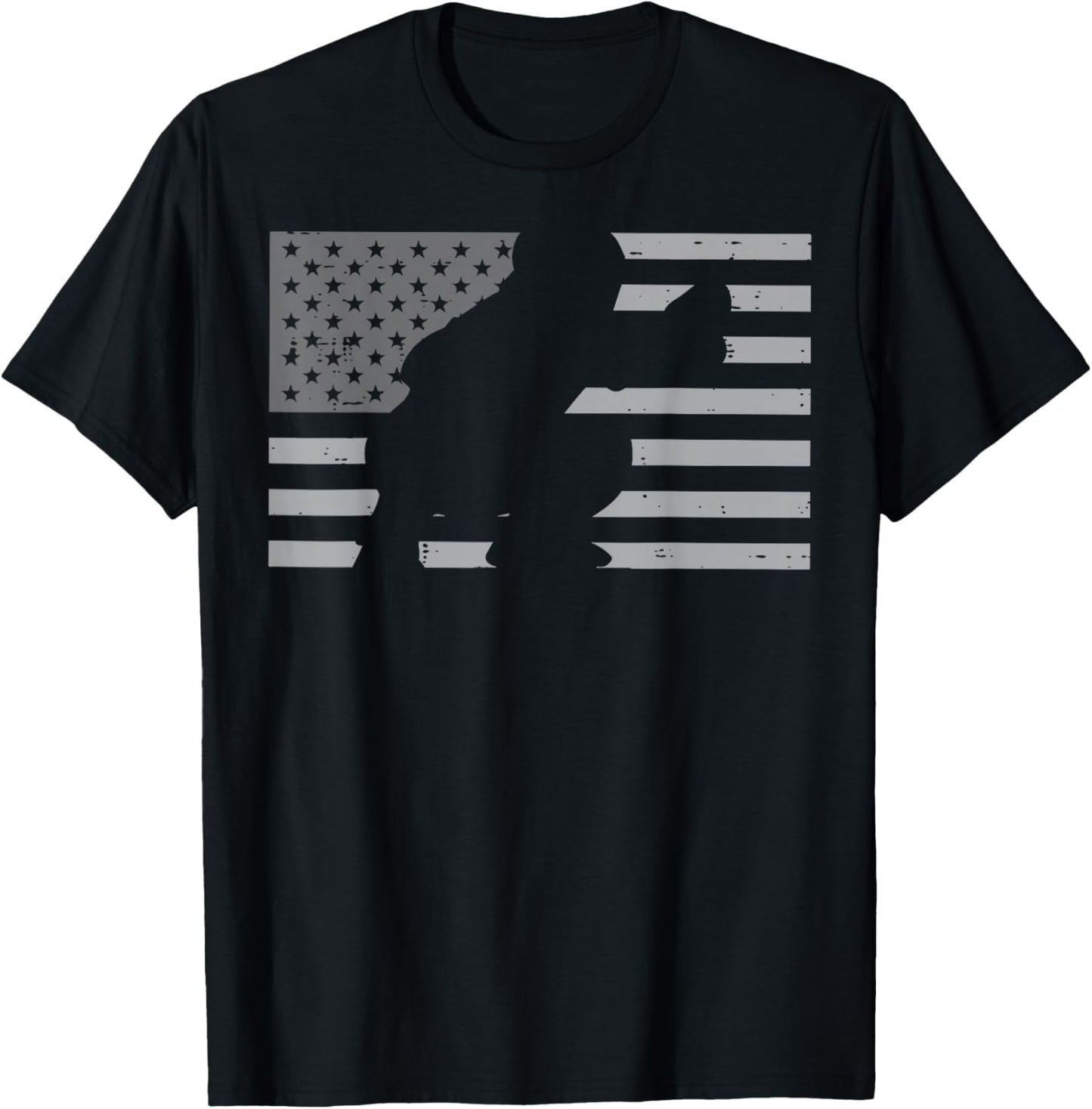 Baseball Catcher American Flag USA Patriotic Men Boys T-Shirt - T-Shirt | Black