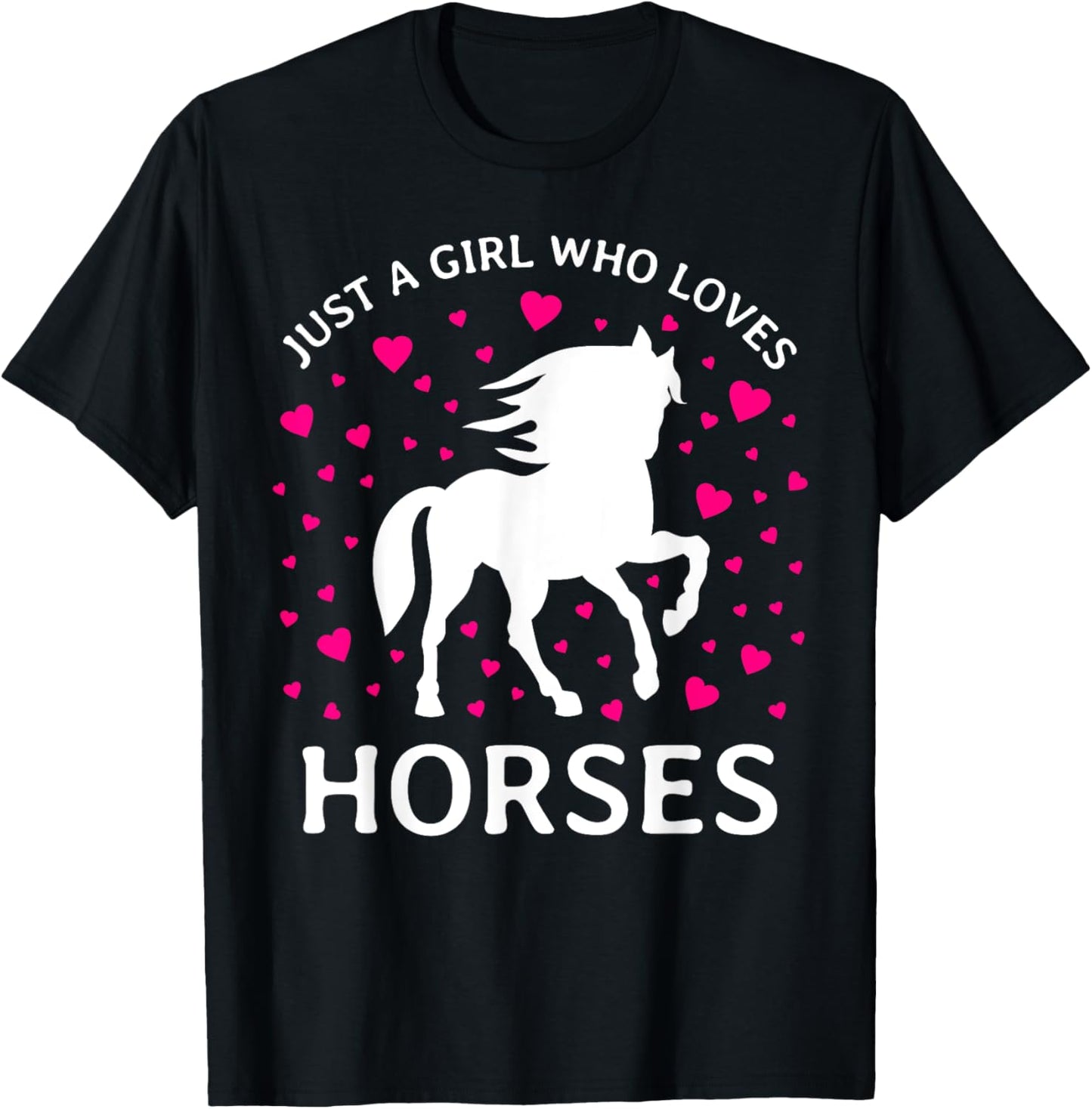 Just A Girl Who Loves Horses Cowgirl Horse Girl Riding T-Shirt - T-Shirt | Black