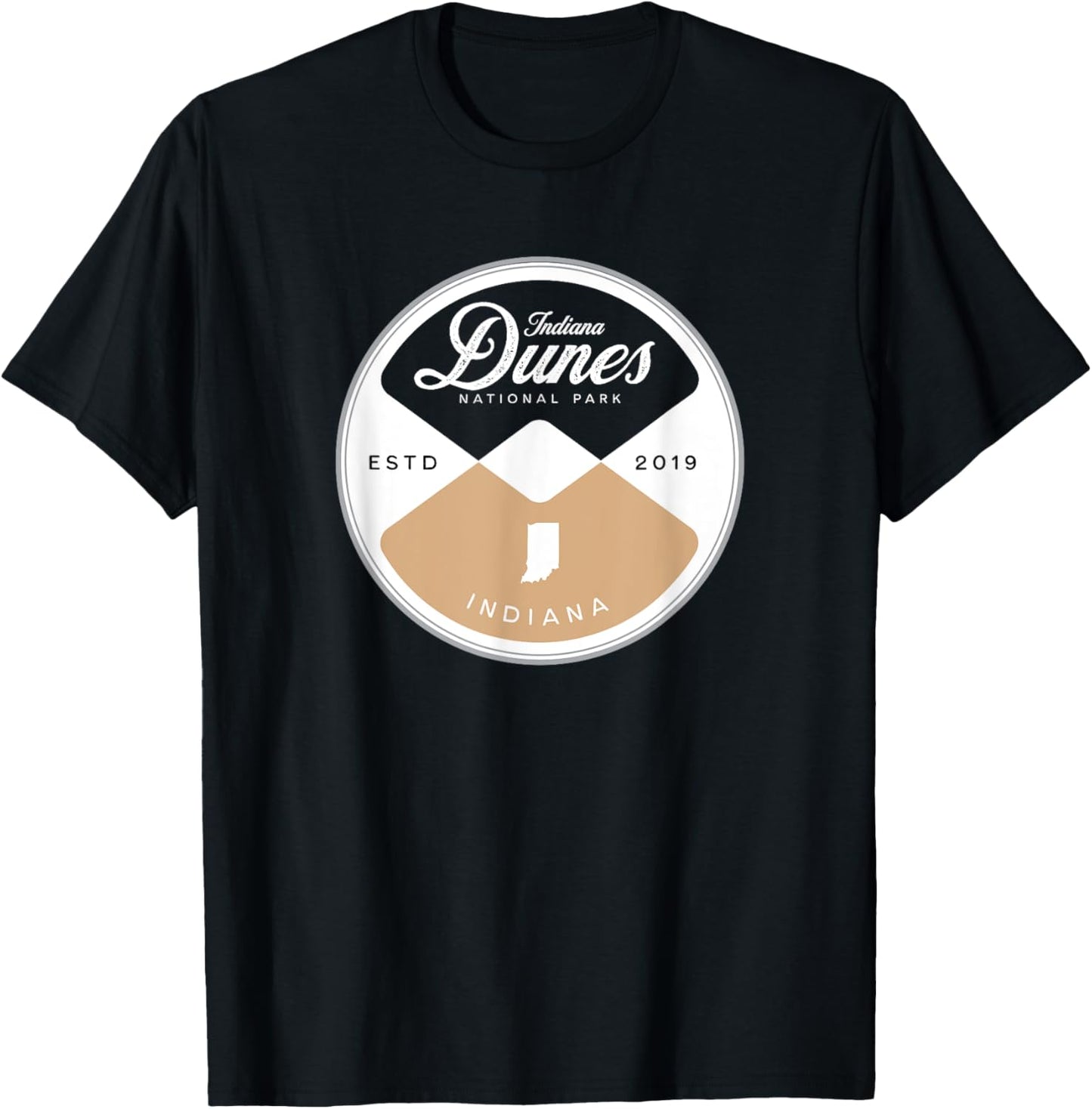 Indiana Dunes National Park Circle Graphic T-Shirt - T-Shirt | Black
