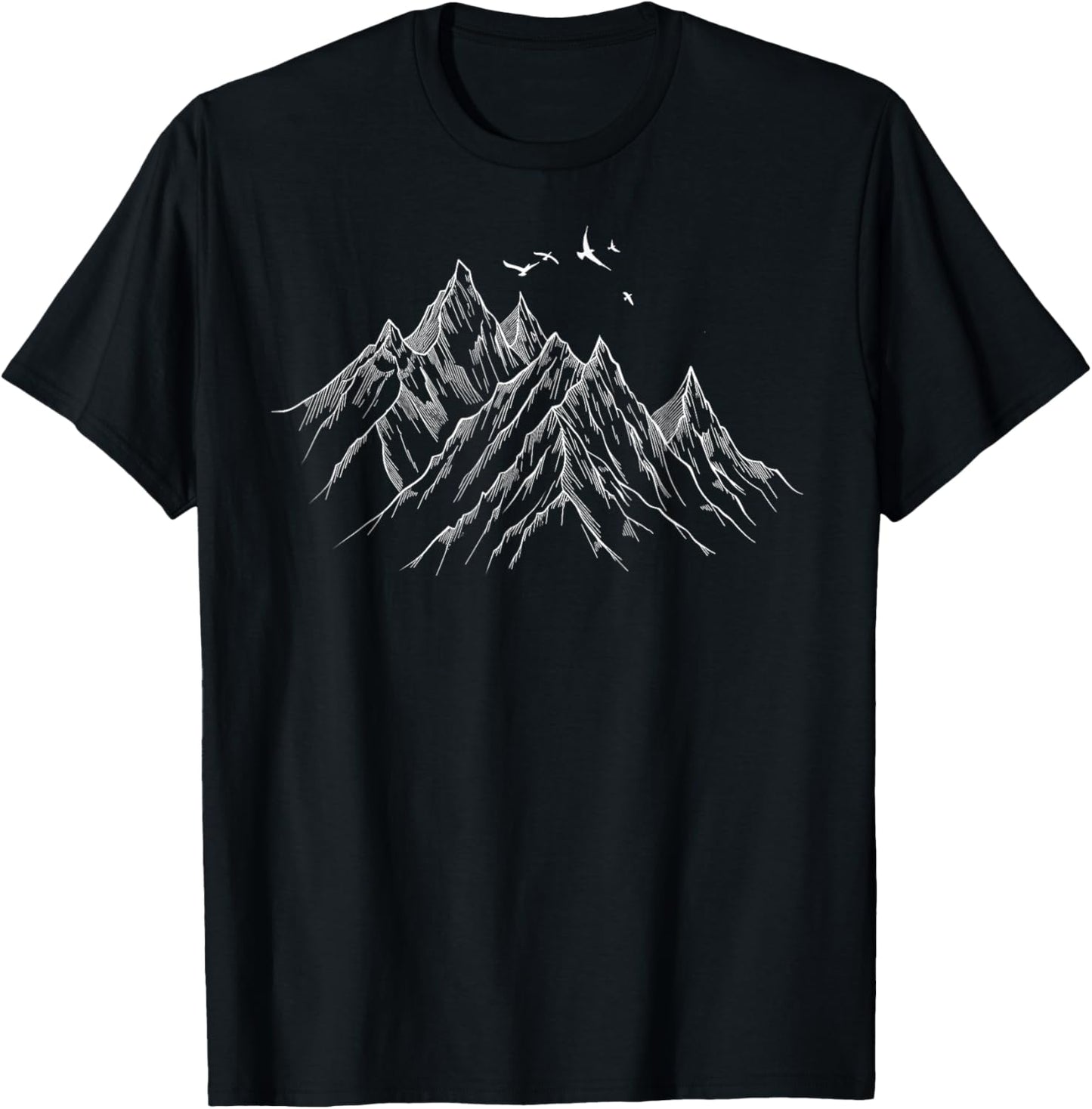 Strong Mountain Graphic Showcases Your Passion for , Black, S T-Shirt - T-Shirt | Black
