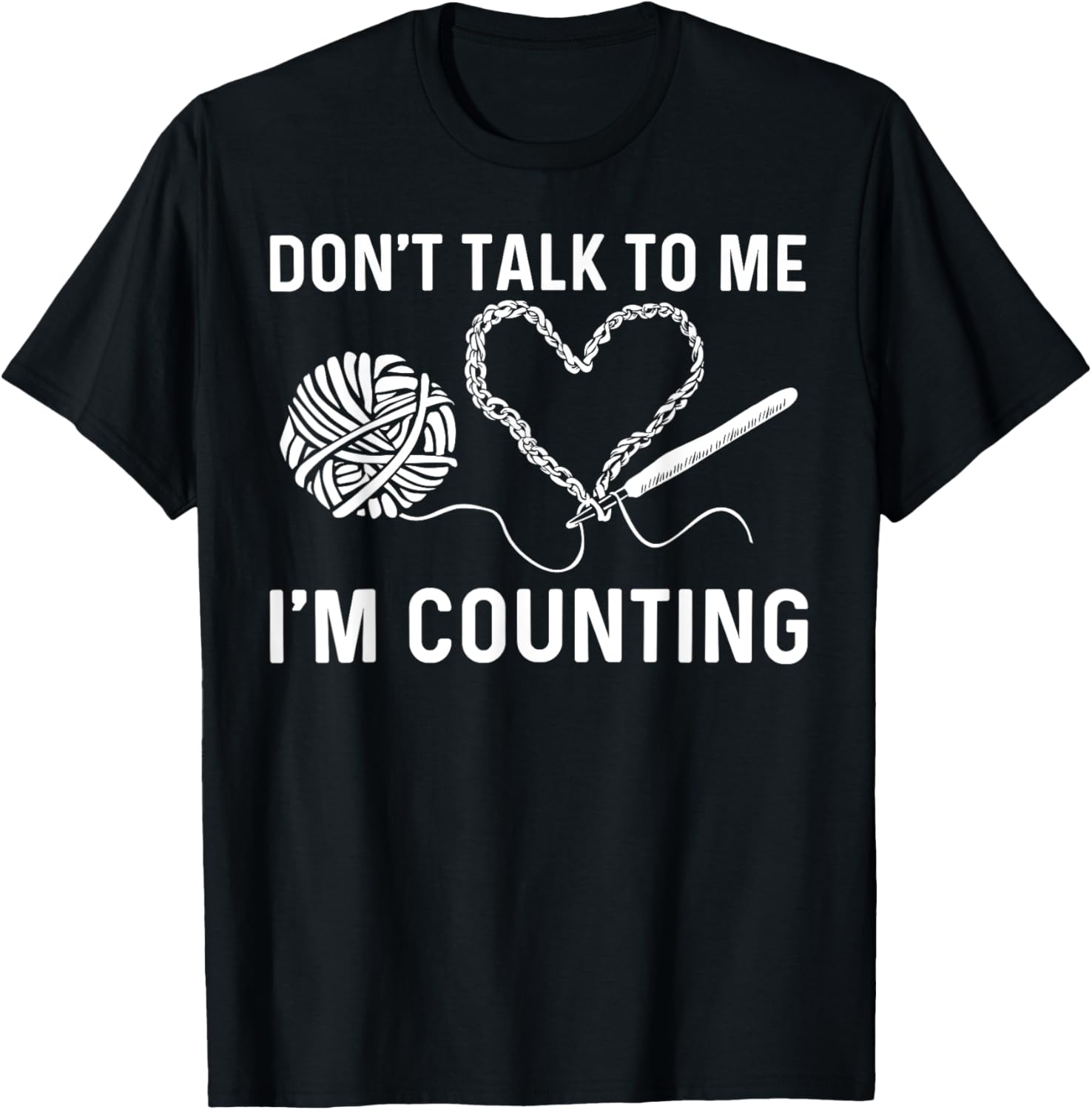 Funny Crocheting Art Women Crocheter Crochet Lover T-Shirt - T-Shirt | Black