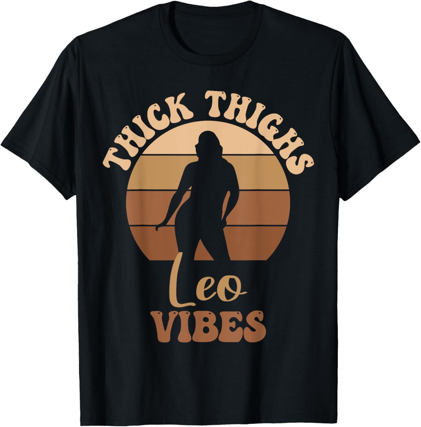 Thick Thighs Leo Vibes Melanin Black Women T-Shirt - T-Shirt | Black
