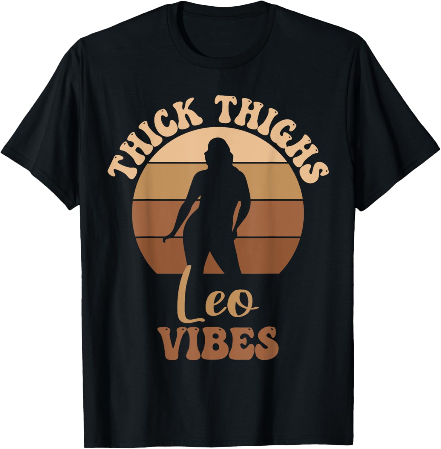 Thick Thighs Leo Vibes Melanin Black Women T-Shirt - T-Shirt | Black