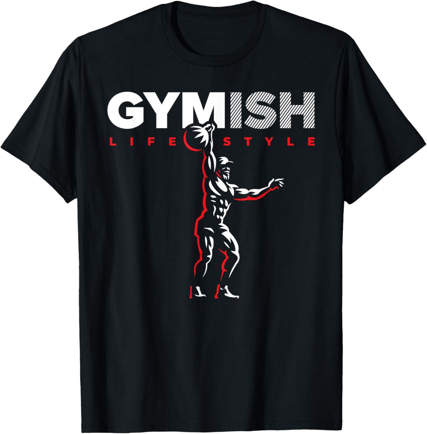Gymish Lifestyle Weight Lifting Gym Men's Funny Workout T-Shirt - T-Shirt | Black