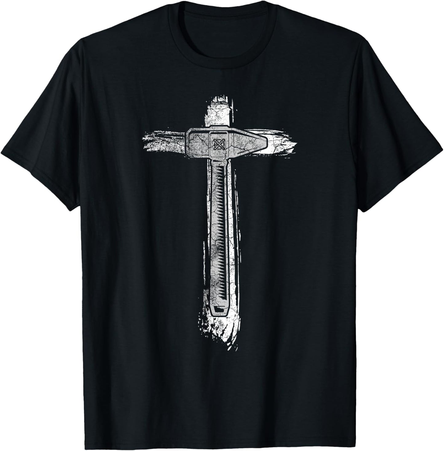 Blacksmith Hammer Cross | Christian Blacksmithing T-Shirt - T-Shirt | Black