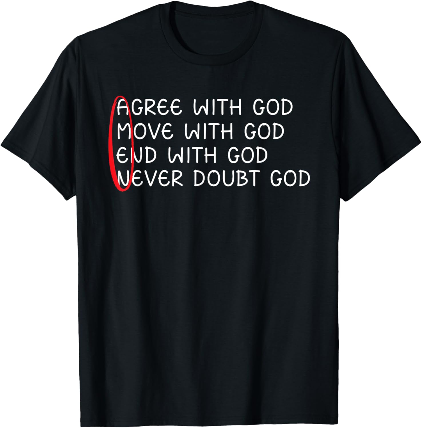 Agree With God Move With God End With God Jesus Christian T-Shirt - T-Shirt | Black