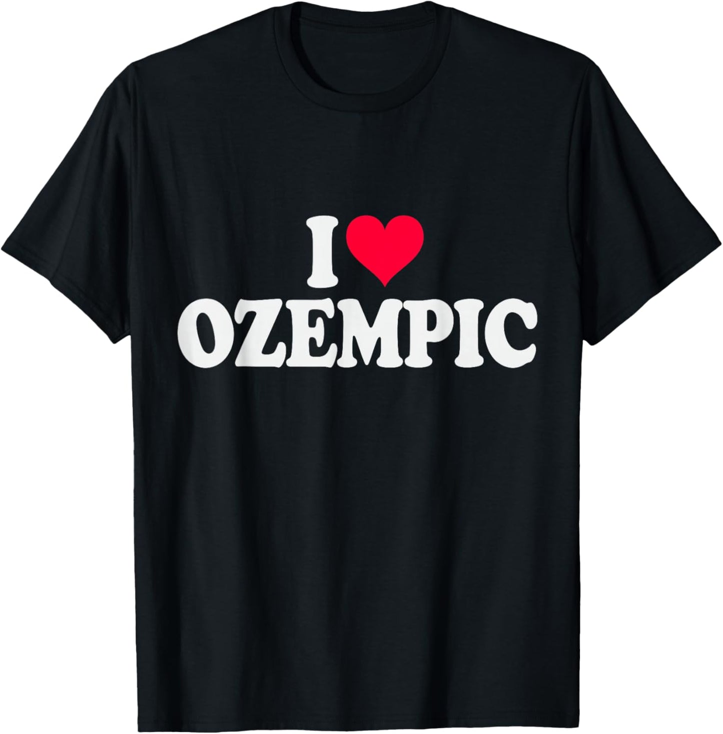 I Love Ozempic Red Heart T-Shirt - T-Shirt | Black