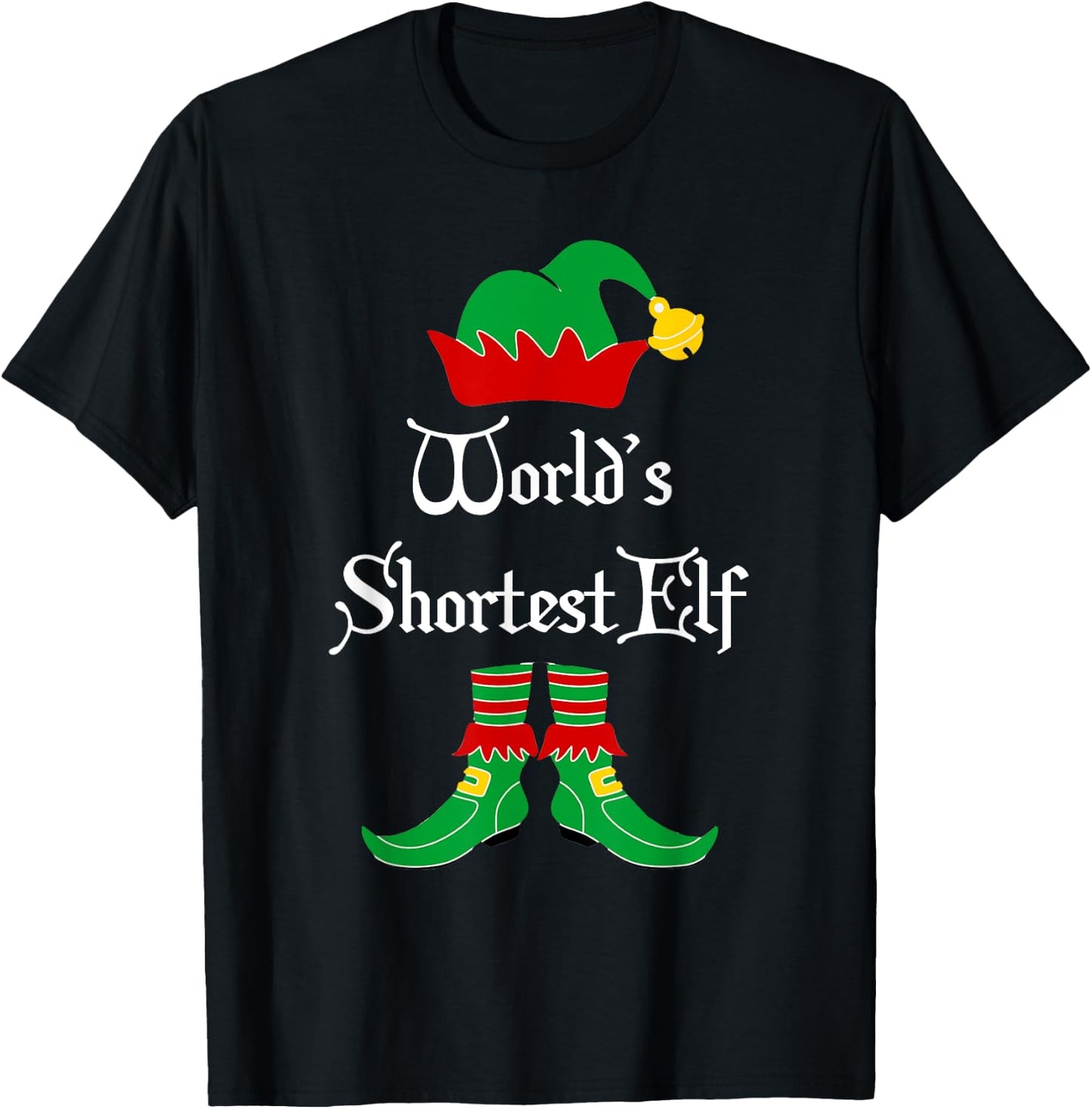World's Shortest Elf Christmas Elf Shirt Gift T-Shirt - T-Shirt | Black