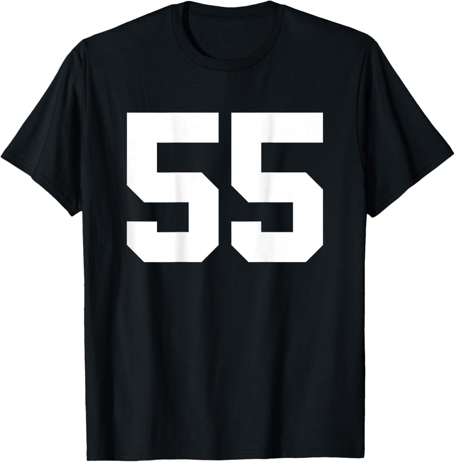 Number 55 (on Back) Sports Team Jersey Number T-Shirt - T-Shirt | Black