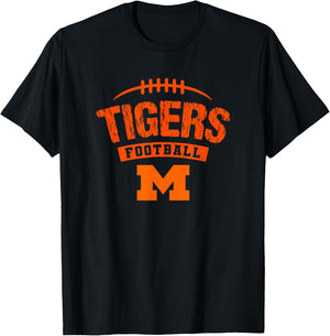 Massillon Tigers Logo Football Distressed HS T-Shirt - T-Shirt | Black