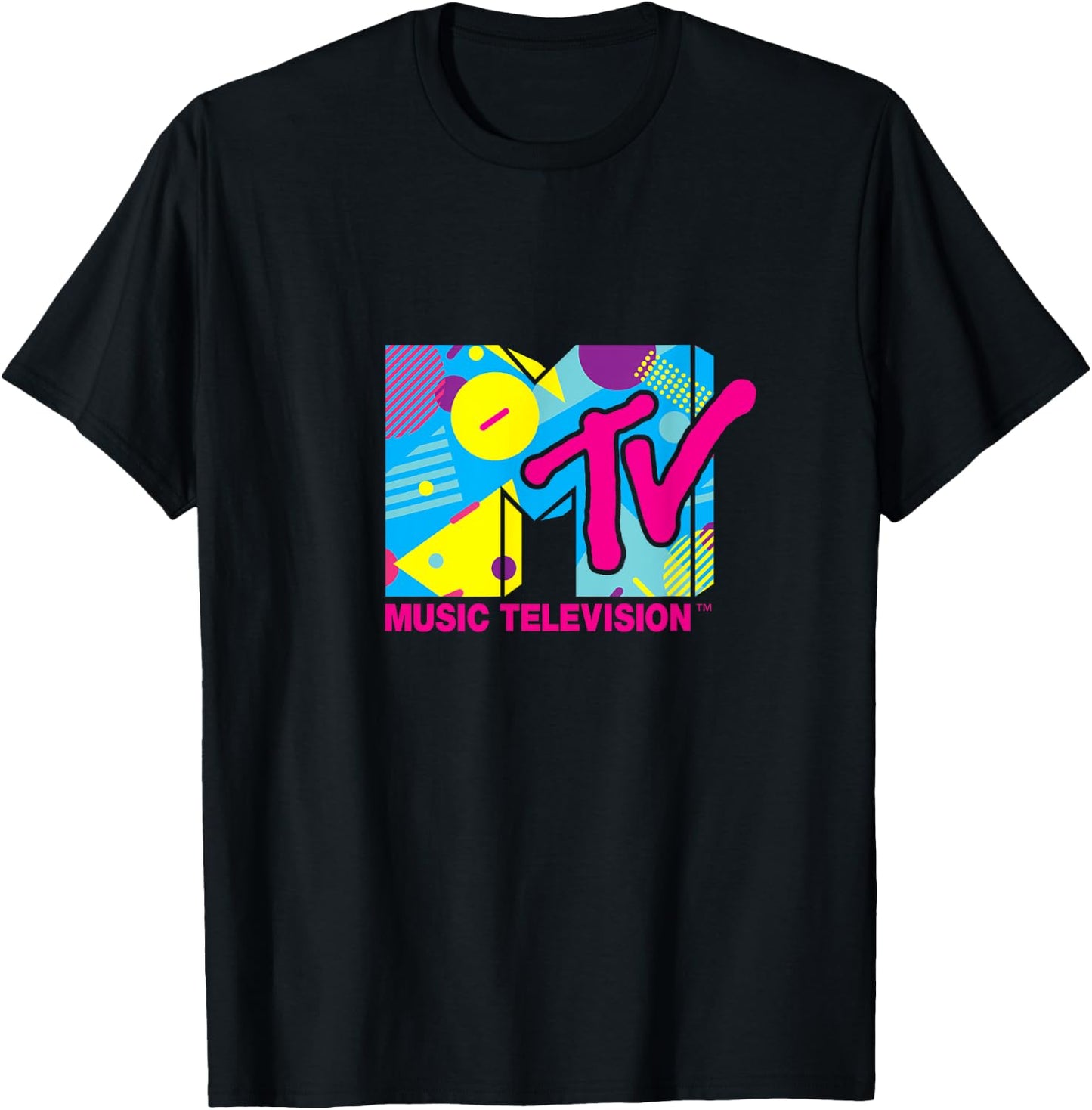 Mademark x MTV - MTV Logo Retro 1980s Spring Break Retro T-Shirt - T-Shirt | Black