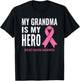 My Grandma is my Hero Shirt - Breast Cancer Support T-Shirt - T-Shirt | Black
