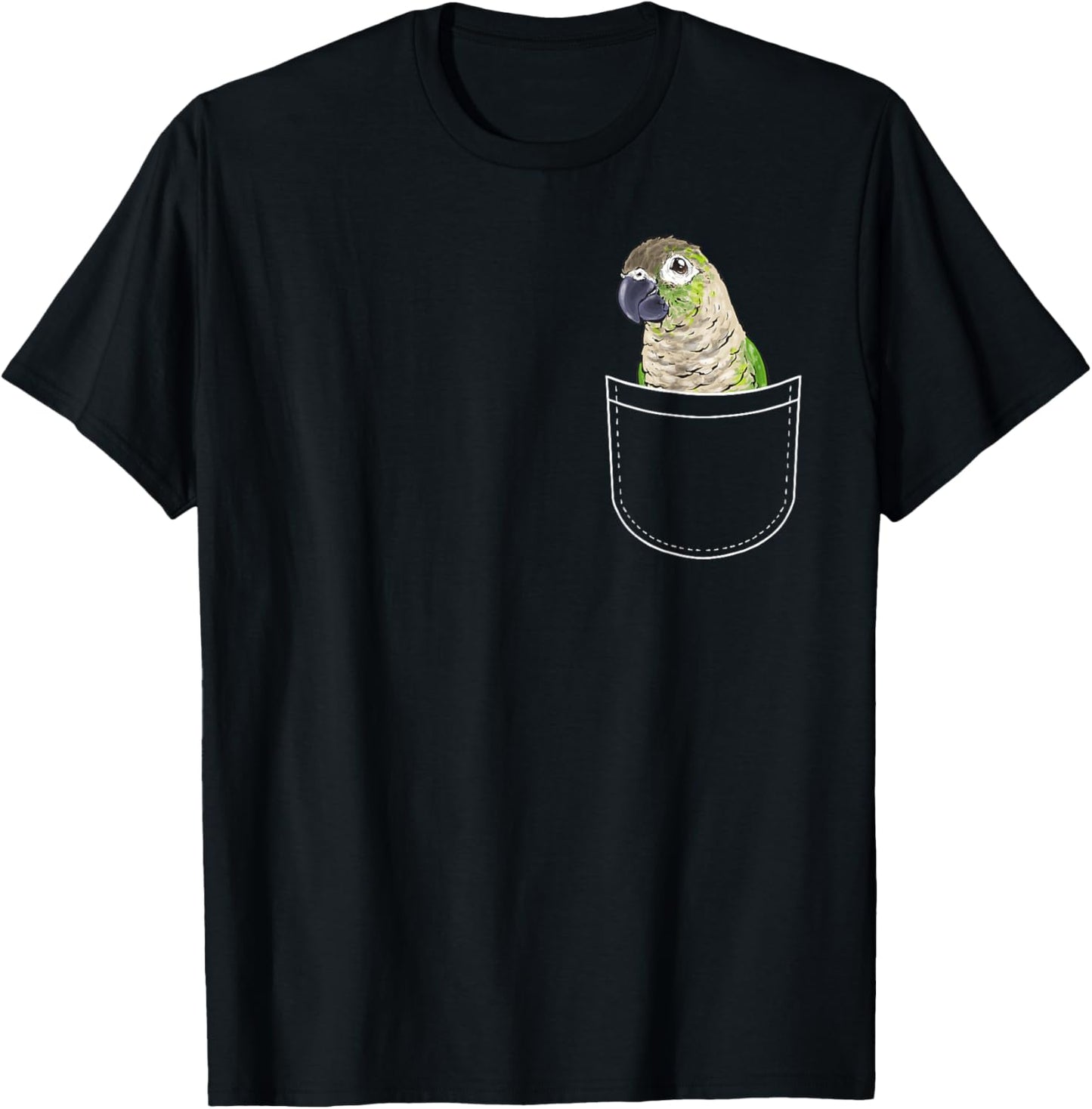 Green Cheek Conure In Pocket Parrot Bird Conure T-Shirt - T-Shirt | Black