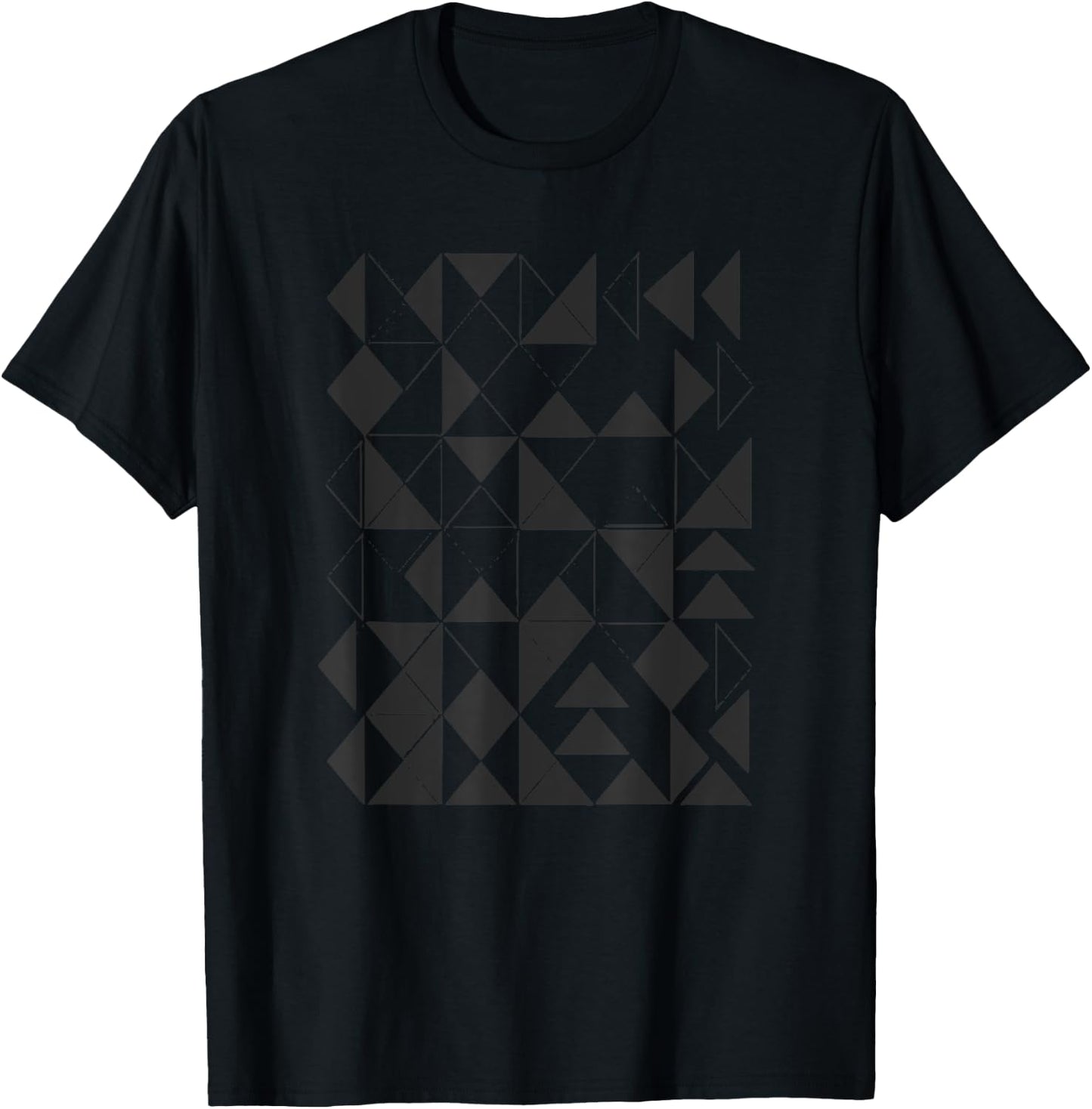 Artsy Modern Abstract Art Lines Shape Geometric Block Print T-Shirt - T-Shirt | Black