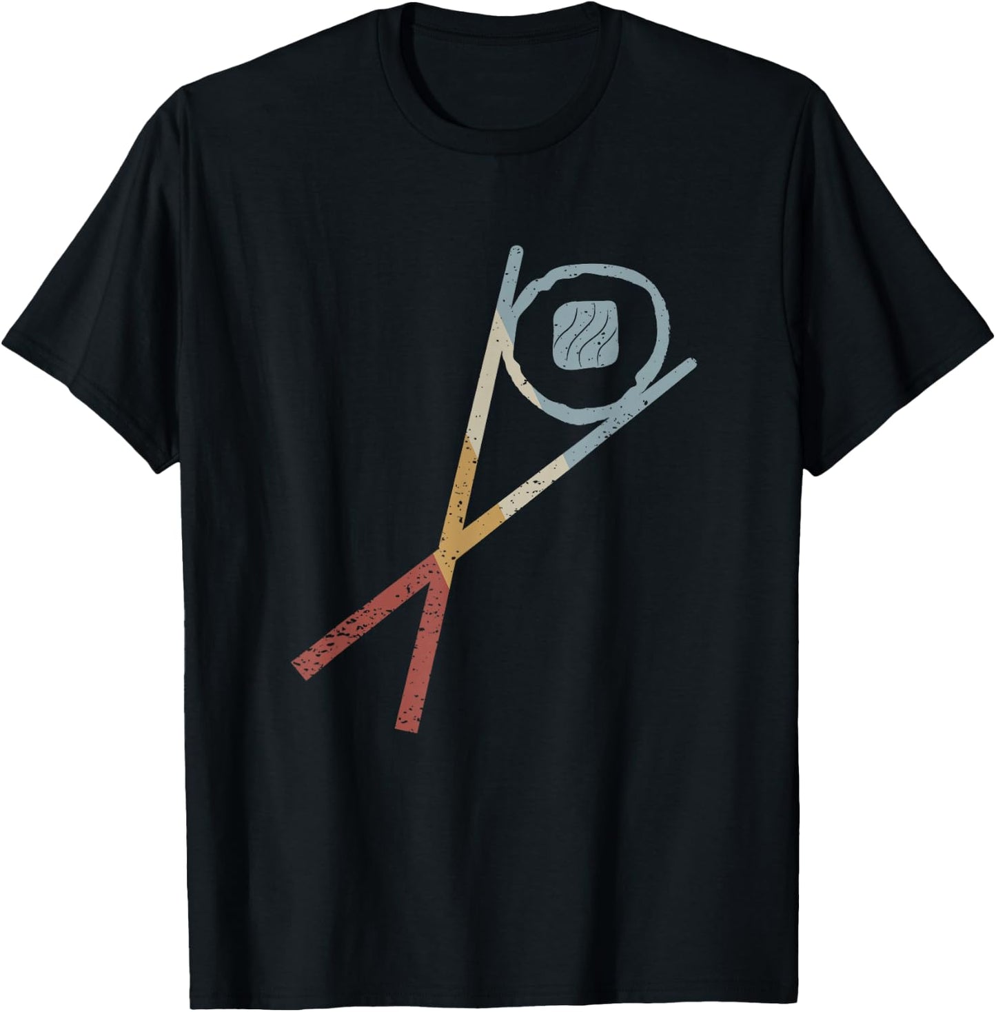 Sushi Sticks Sake Maki Retro Style Vintage T-Shirt - T-Shirt | Black