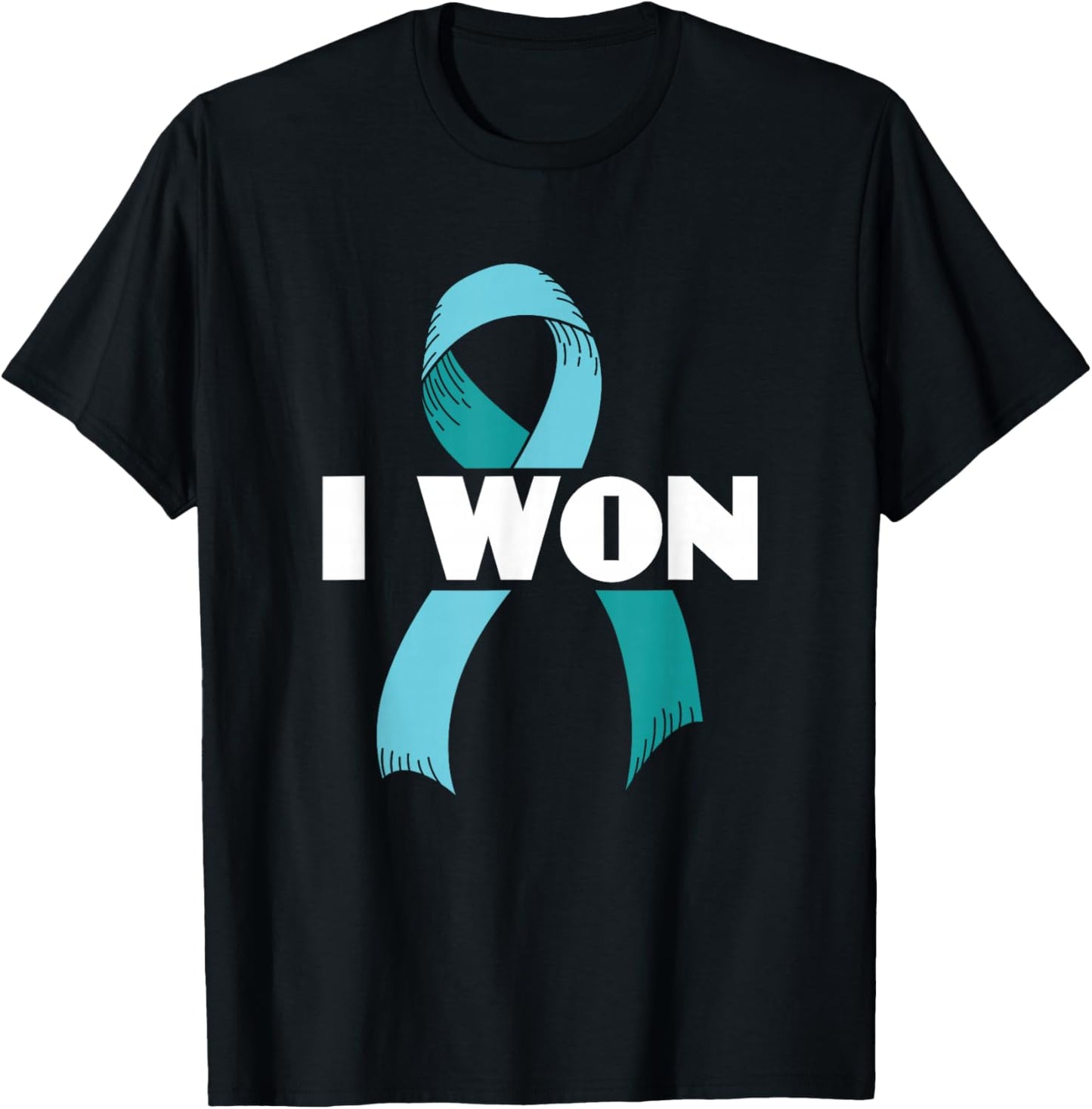 I Won Ovarian Cancer Awareness Ovarian Cancer Warrior T-Shirt - T-Shirt | Black