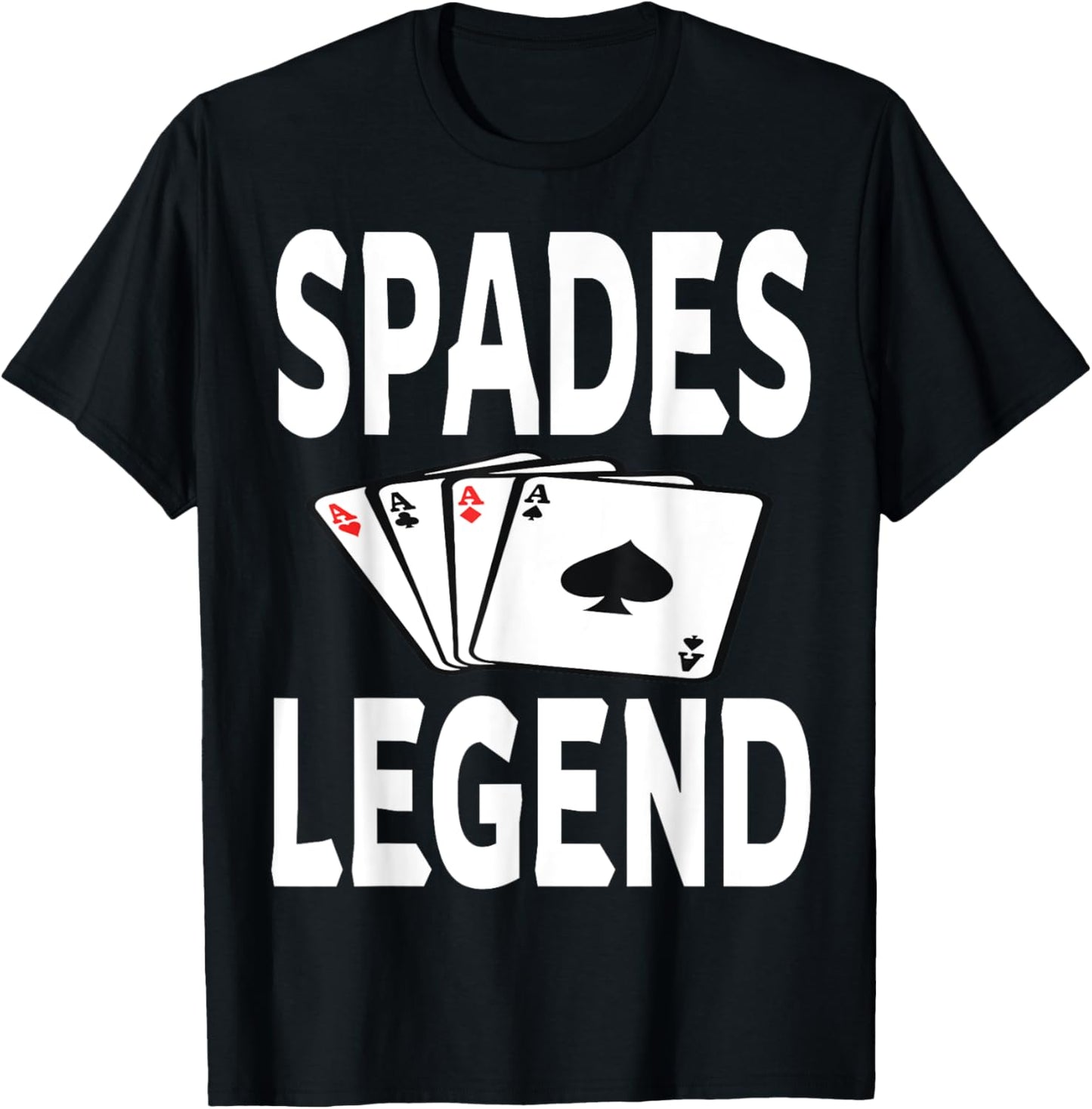 Funny Spades Legend Card Game Winner Winning Humor T-Shirt - T-Shirt | Black