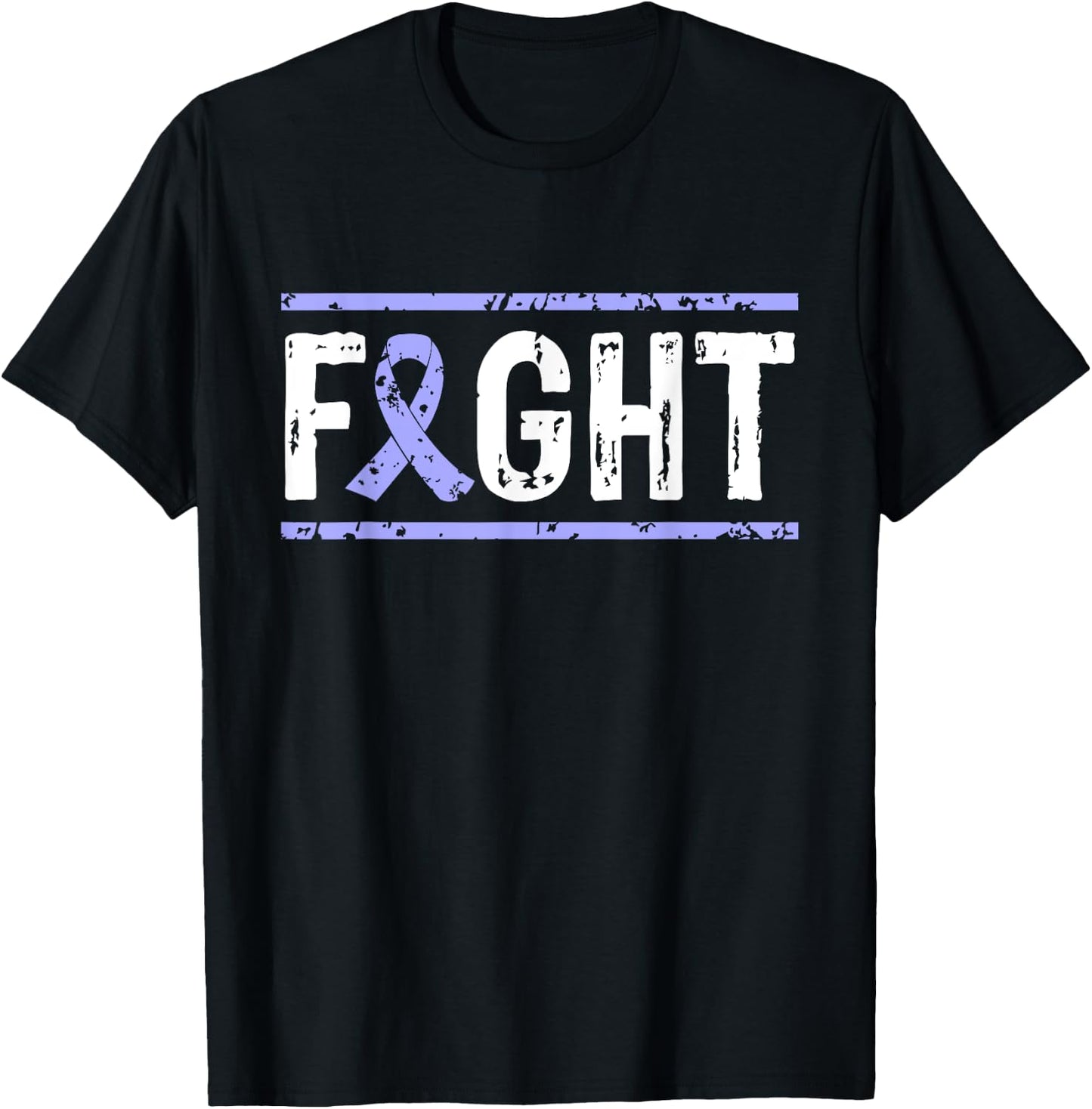 Cancer Warriors co Gastric Cancer Awareness Fight Cancer Periwinkle Ribbon for -Adults, Black, Small T-Shirt - T-Shirt | Black