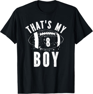 That's My Boy Football Number #8 T-Shirt - T-Shirt | Black